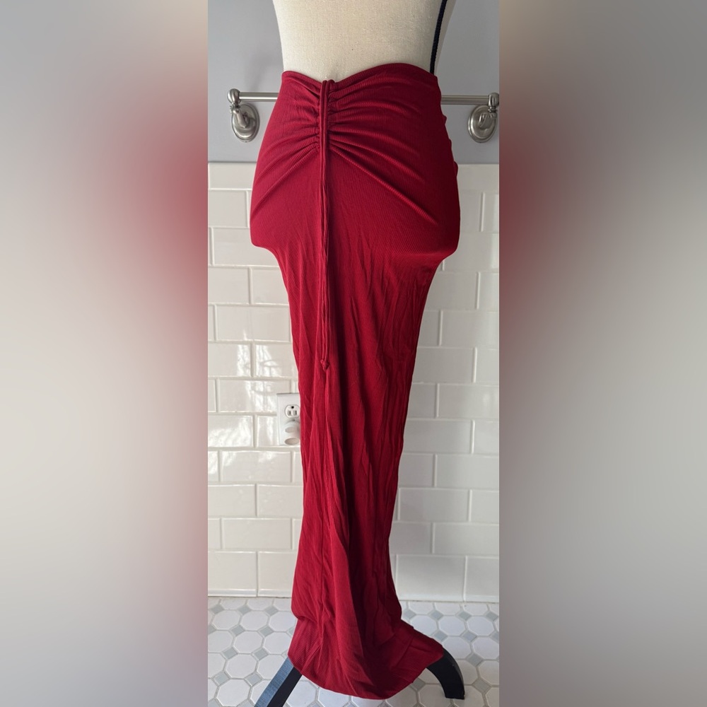 SKIMS Vibrant Red Maxi Skirt